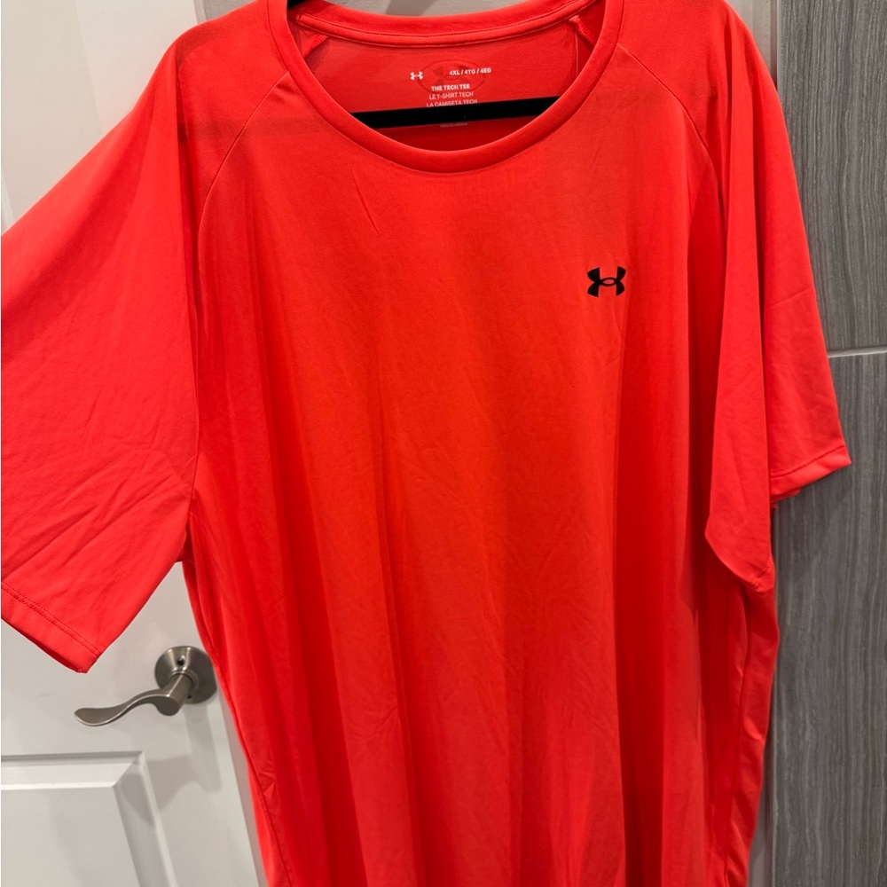 Under Armour UA Tech 2.0 T-Shirt 4XL Orange Loose Fit Athletic Tee NWT